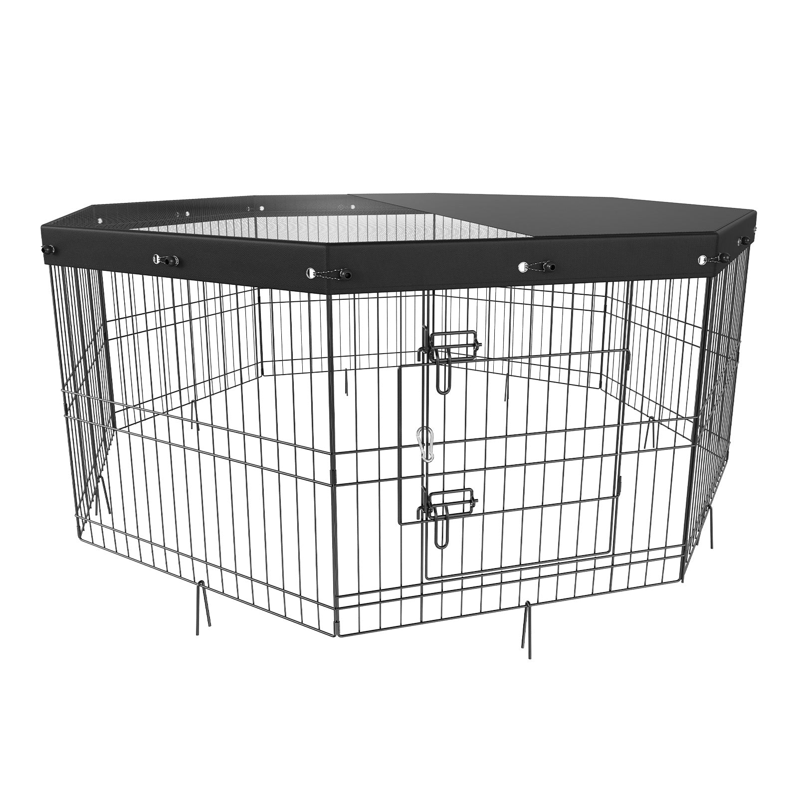 VEVOR Dog Playpen, 8 Panels Foldable Metal Dog Exercise Pen With Top Cover